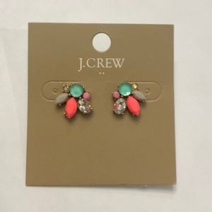 NWT JCrew Statement earrings - coral/ turquoise